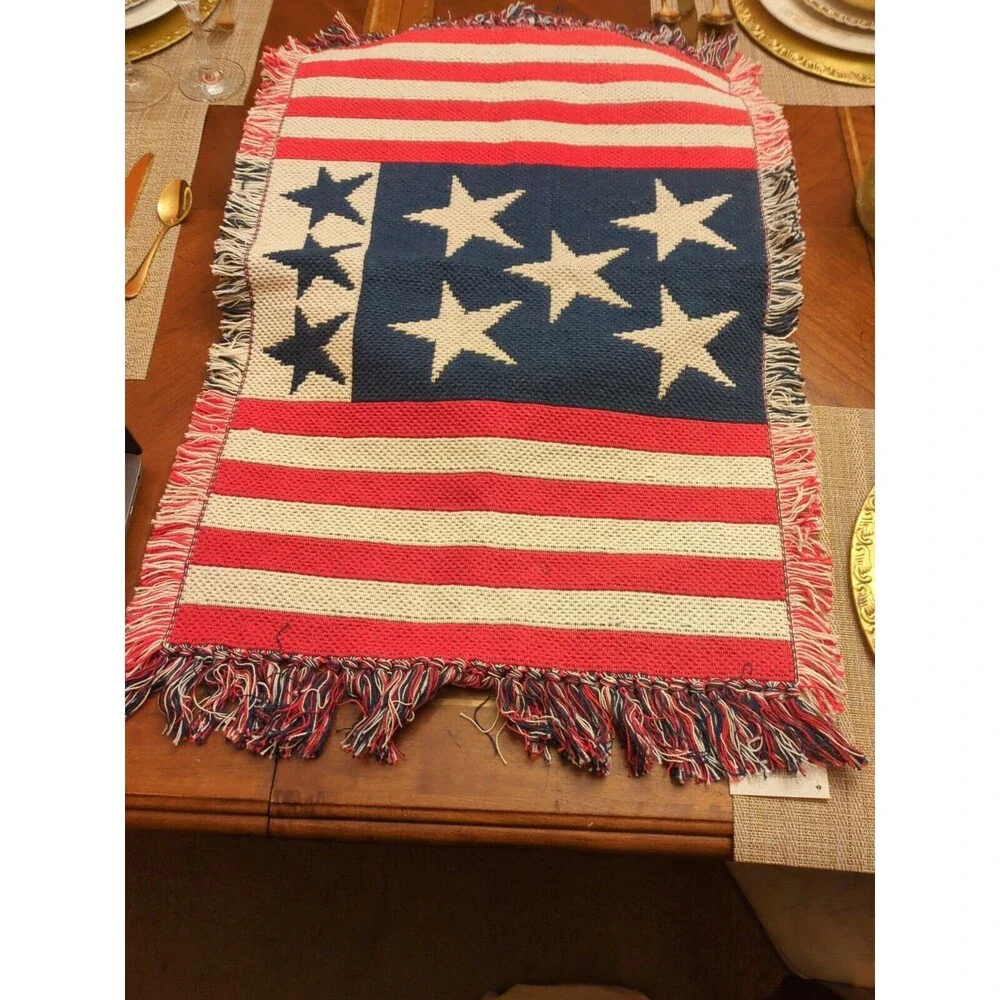 American Flag Jacquard USA PRINT Partriotic Rug 19